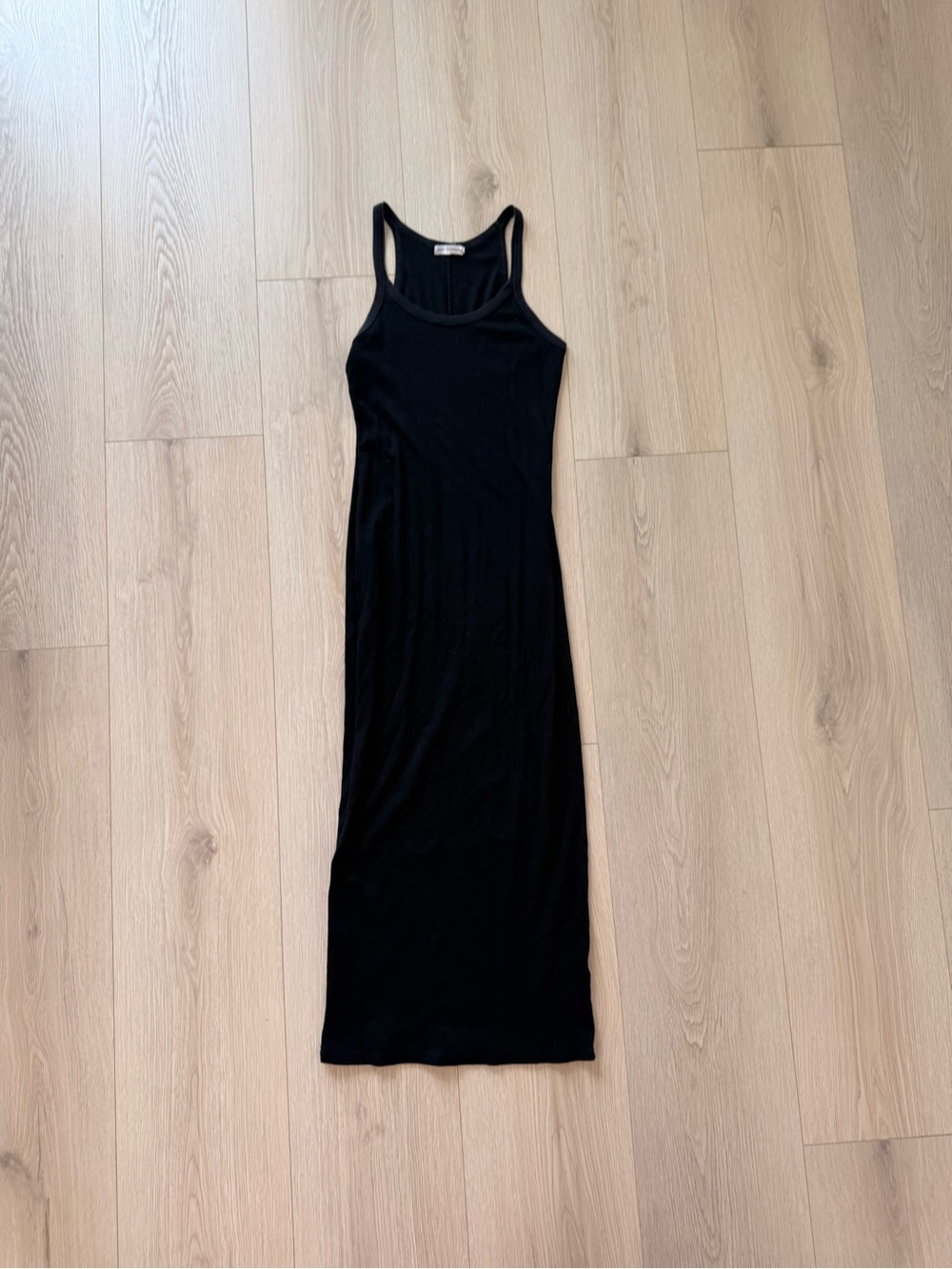 Good American Black Racerback Maxi Slip Dress Womens summer